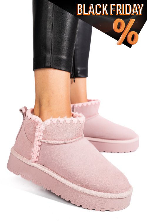 Rózsaszín fordított bőr csizma ss7hcw421p19