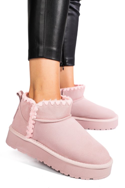 Rózsaszín fordított bőr csizma ss7hcw421p19