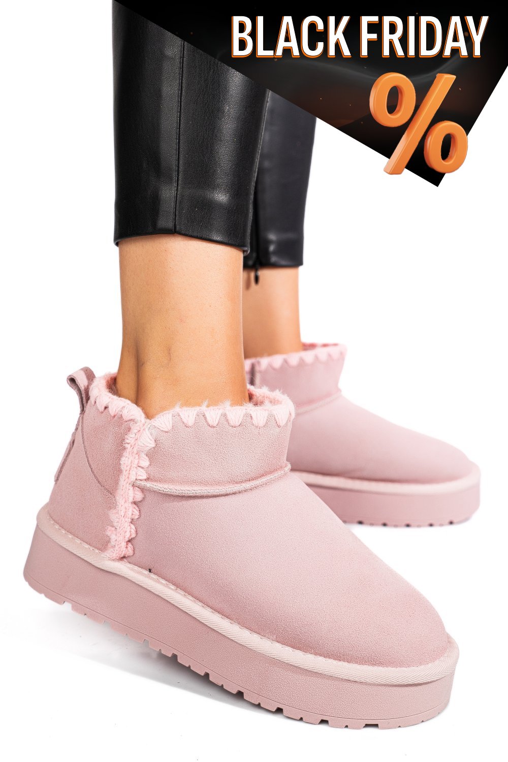 Rózsaszín fordított bőr csizma ss7hcw421p19