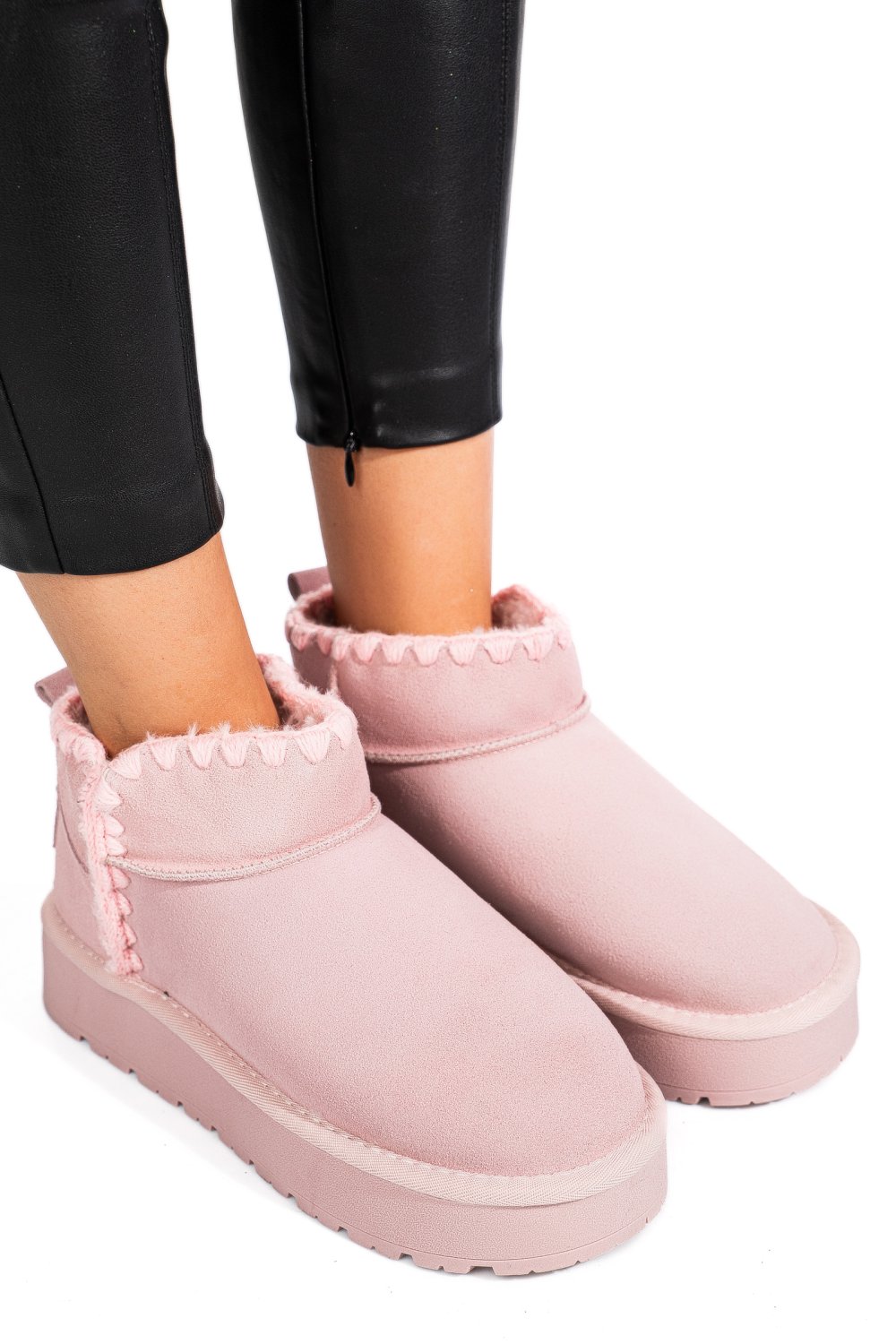 Rózsaszín fordított bőr csizma ss7hcw421p19