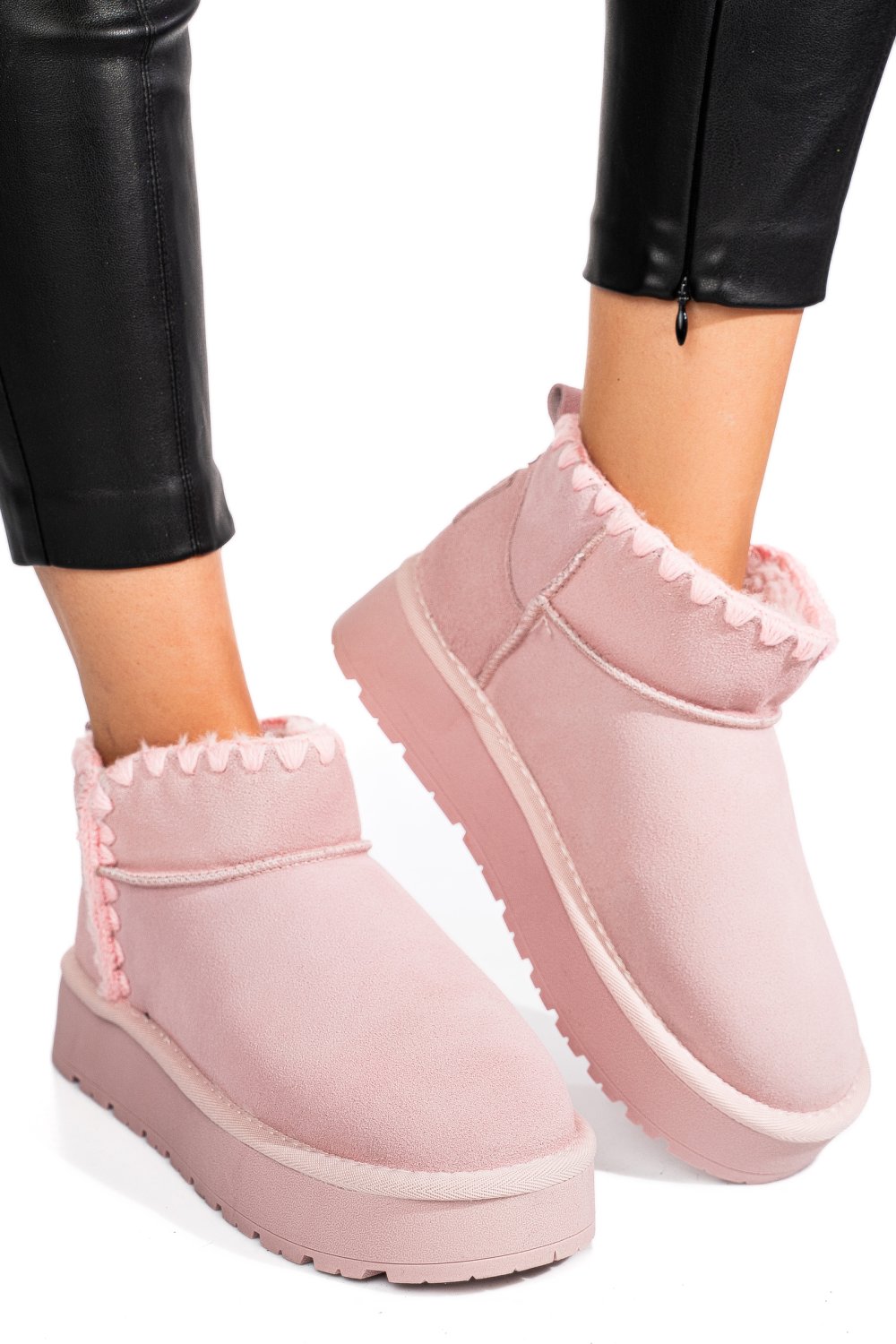 Rózsaszín fordított bőr csizma ss7hcw421p19