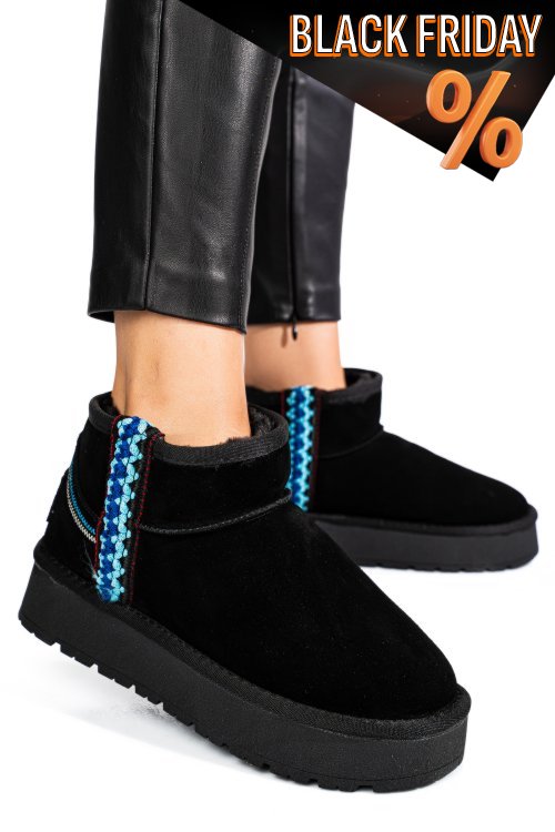 Fekete fordított bőr csizma ss7hcw421p20