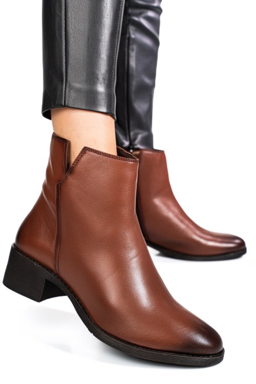 Barna természetes bőr bakancs 9s7hn3982