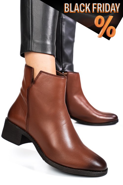 Barna természetes bőr bakancs 9s7hn3982