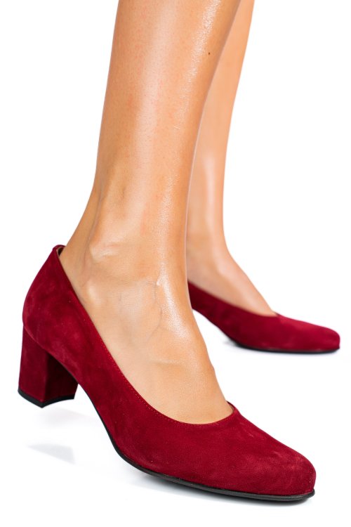 Piros fordított bőr magassarkú cipők 1s7h400