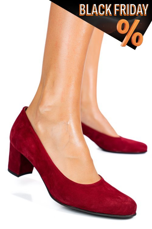 Piros fordított bőr magassarkú cipők 1s7h400