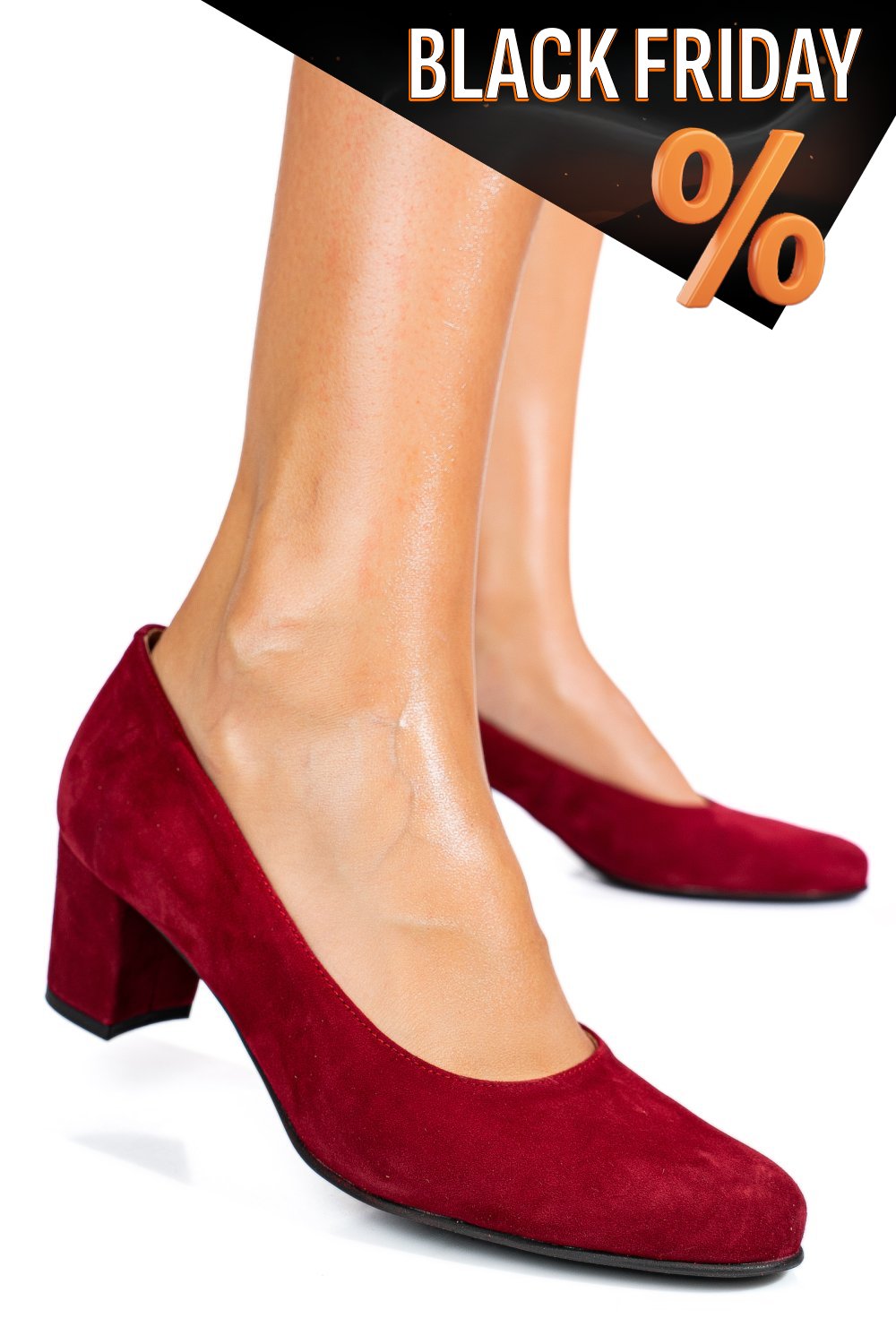 Piros fordított bőr magassarkú cipők 1s7h400