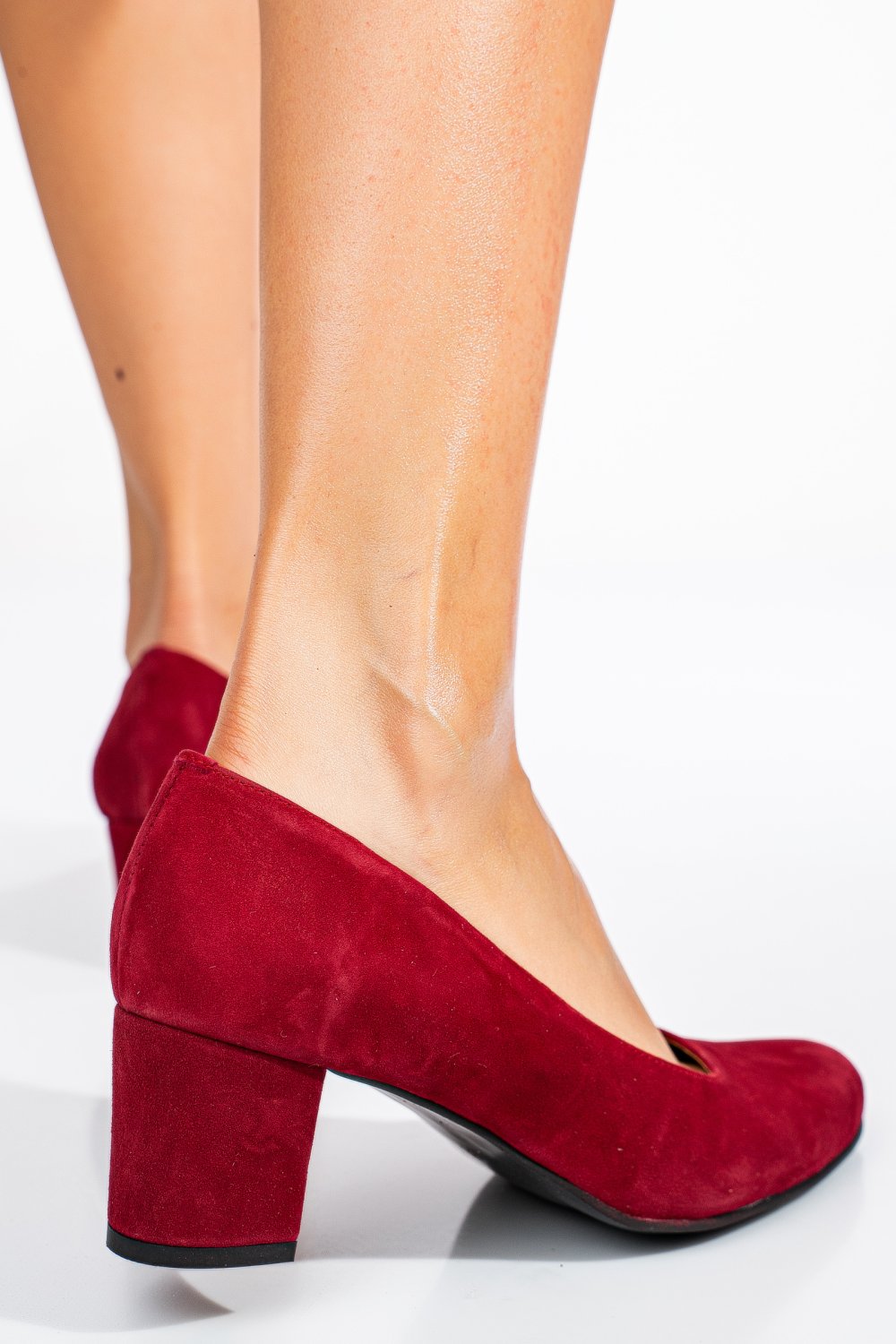 Piros fordított bőr magassarkú cipők 1s7h400