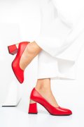 Piros természetes bőr magassarkú cipők 5s7h005