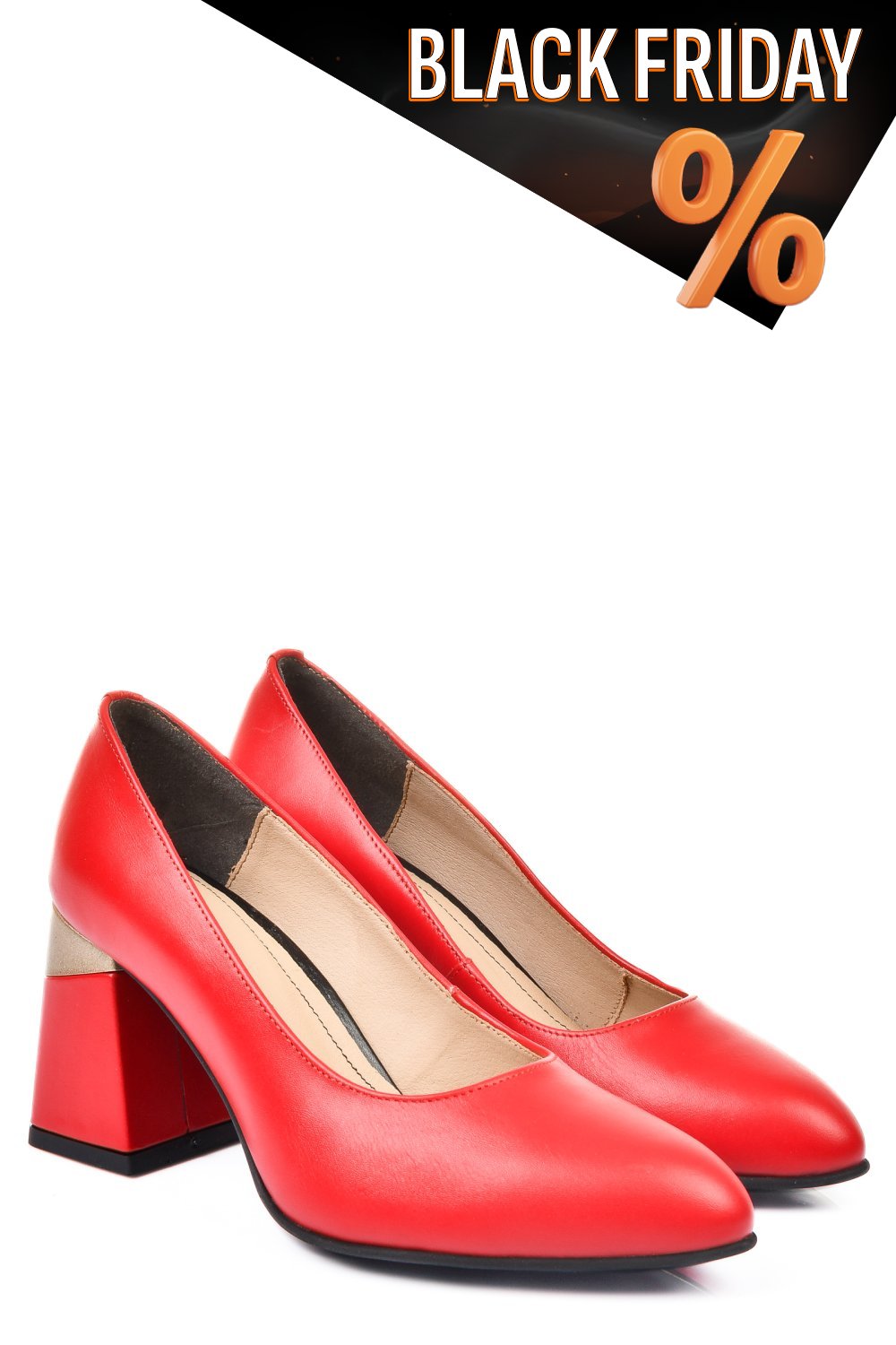 Piros természetes bőr magassarkú cipők 5s7h005