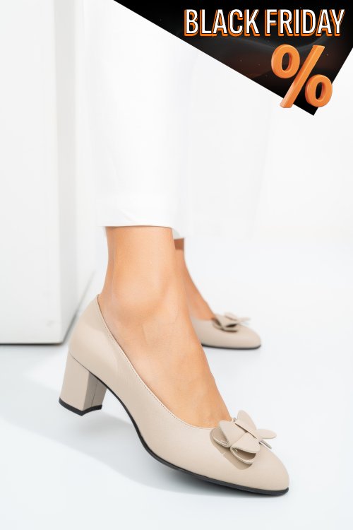 Bézs természetes bőr magassarkú cipők 1s7h599b