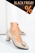 Bézs természetes bőr magassarkú cipők 1s7h599b