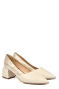 Bézs természetes bőr magassarkú cipők 5s7h460
