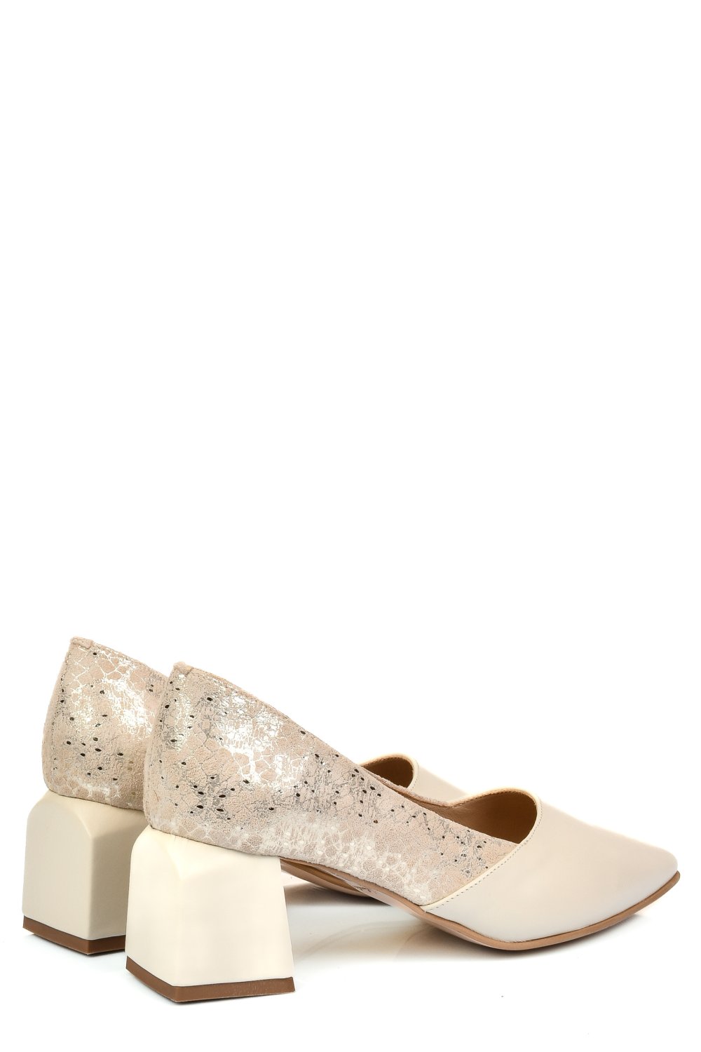 Bézs természetes bőr magassarkú cipők 5s7h460