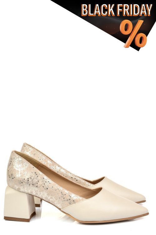 Bézs természetes bőr magassarkú cipők 5s7h460