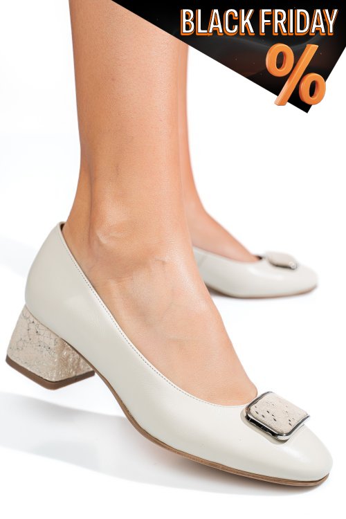 Bézs természetes bőr magassarkú cipők 5s7h544