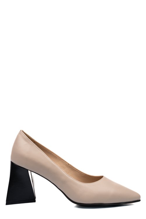 Bézs természetes bőr magassarkú cipők 5s7h725