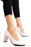 Bézs természetes bőr magassarkú cipők 3s7h015