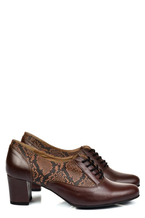 Barna természetes bőr magassarkú cipők 1s7h515