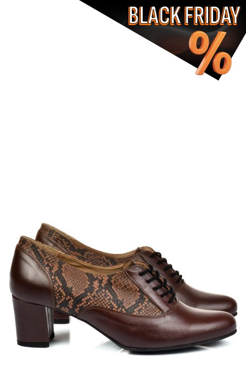 Barna természetes bőr magassarkú cipők 1s7h515