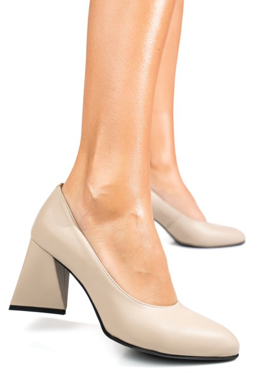 Bézs természetes bőr magassarkú cipők 5s7h728