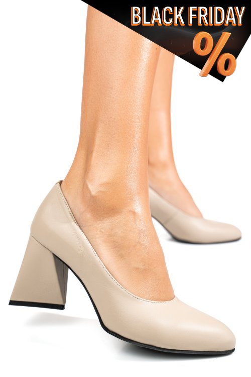 Bézs természetes bőr magassarkú cipők 5s7h728