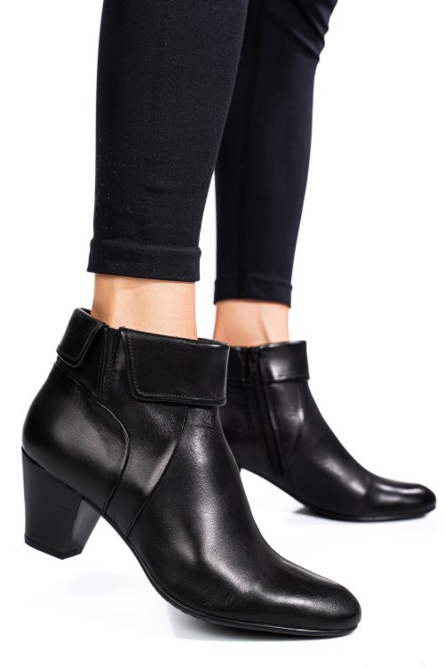 Fekete természetes bőr bokacsizma 5s7h0132038