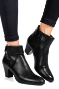 Fekete természetes bőr bokacsizma 5s7h0132038
