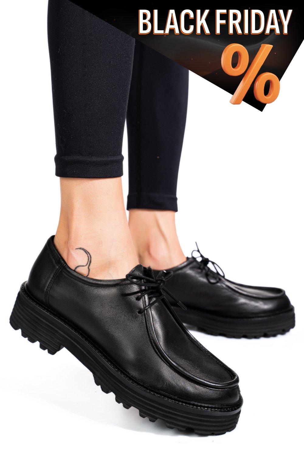 Fekete természetes bőr női lapos cipők ts7him6720