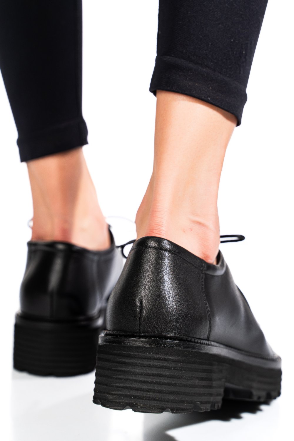 Fekete természetes bőr női lapos cipők ts7him6720