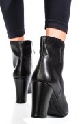 Fekete természetes bőr bokacsizma 5s7h0132042