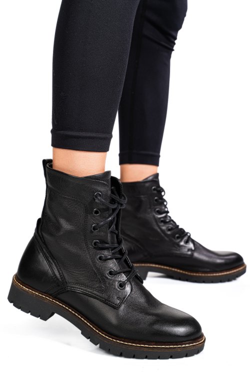 Fekete természetes bőr bakancs 0s7h1130002