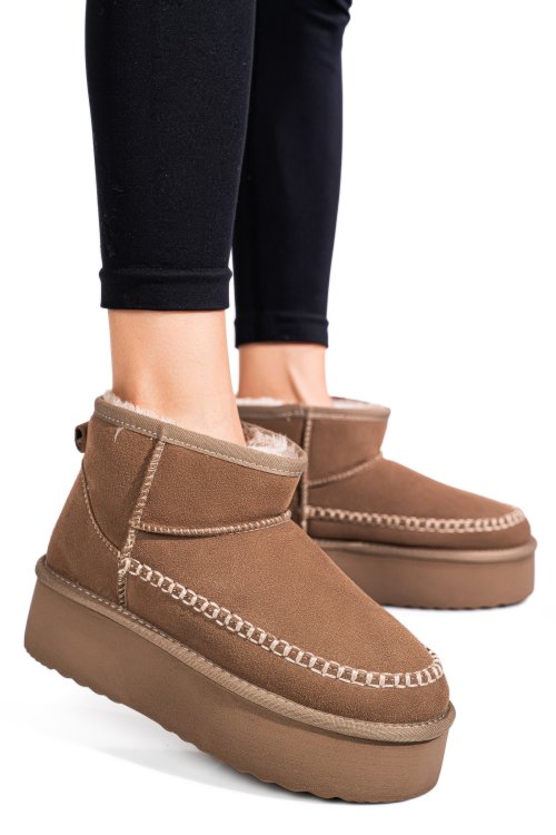 Bézs fordított bőr csizma 1s7h262