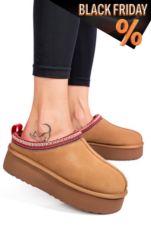 Barna fordított bőr papucs 1s7h253