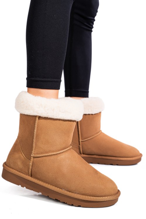 Barna fordított bőr csizma 1s7h221