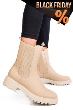 Bézs természetes bőr bakancs 5s7h2132406