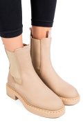 Bézs természetes bőr bakancs 5s7h2130134