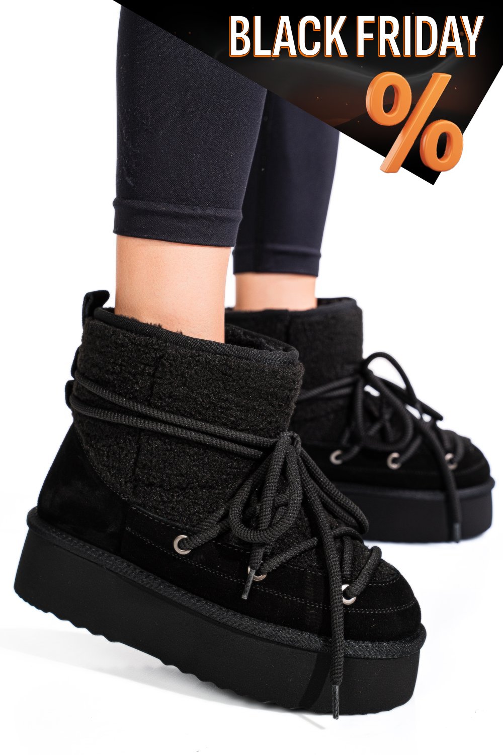 Fekete fordított bőr csizma 1s7h265