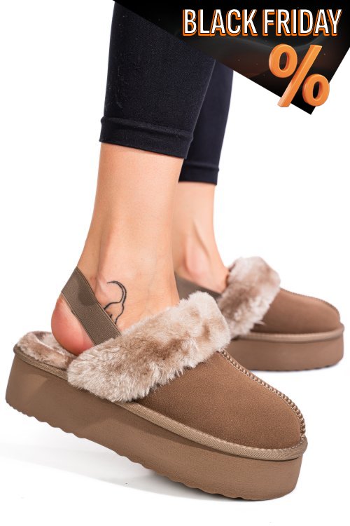 Bézs fordított bőr papucs 1s7h255