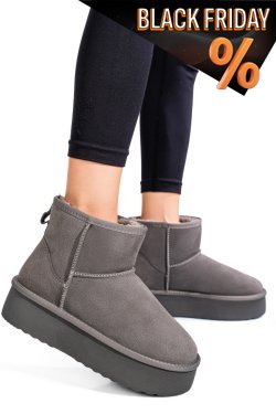 Szürke fordított bőr csizma 1s7h251