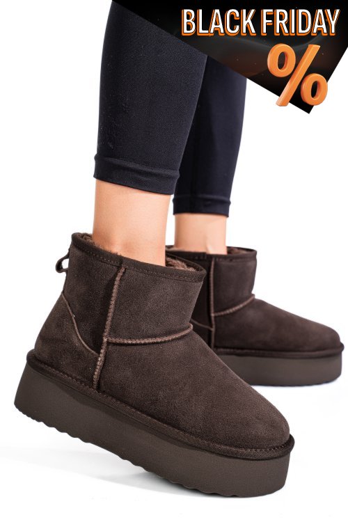 Barna fordított bőr csizma 1s7h251