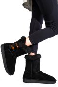 Fekete fordított bőr csizma 1s7h229