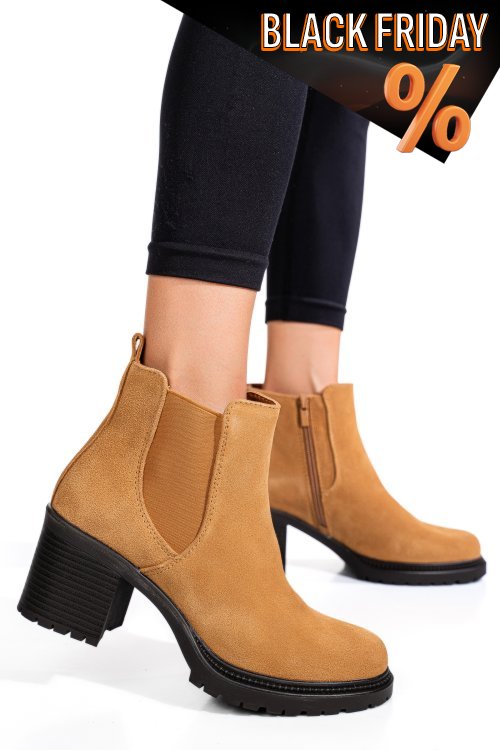 Barna fordított bőr bokacsizma 3s7h56