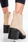 Bézs fordított bőr bokacsizma 3s7h56