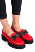 Piros természetes bőr női lapos cipők 2s7h115