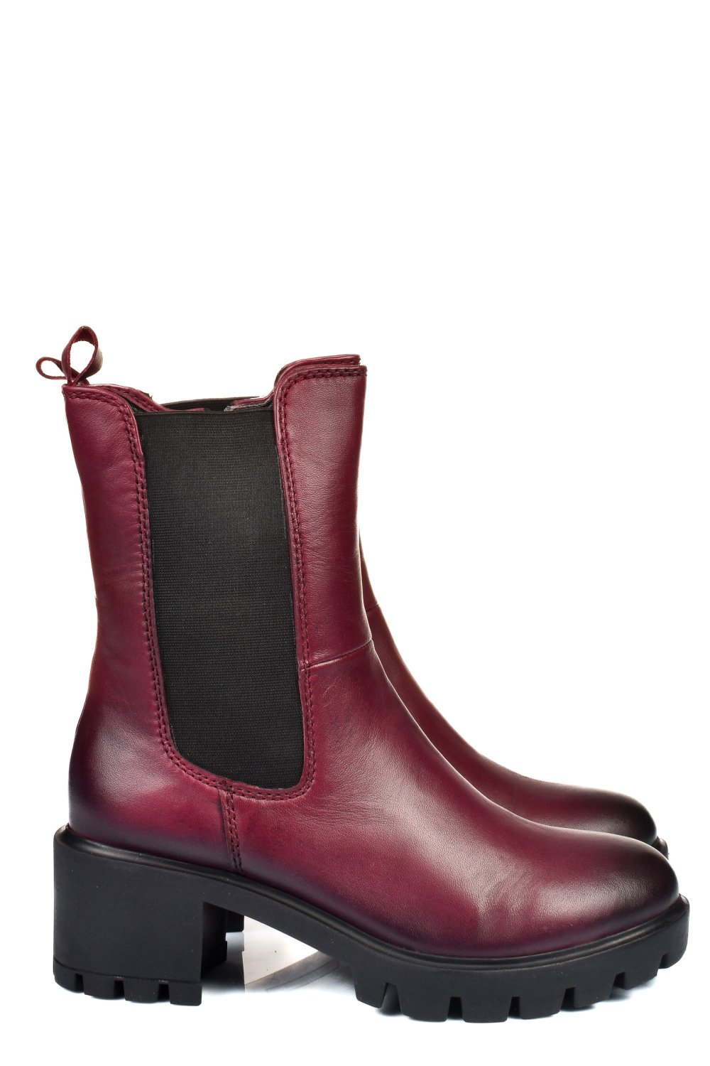 Bordó természetes bőr bokacsizma 8s7h799