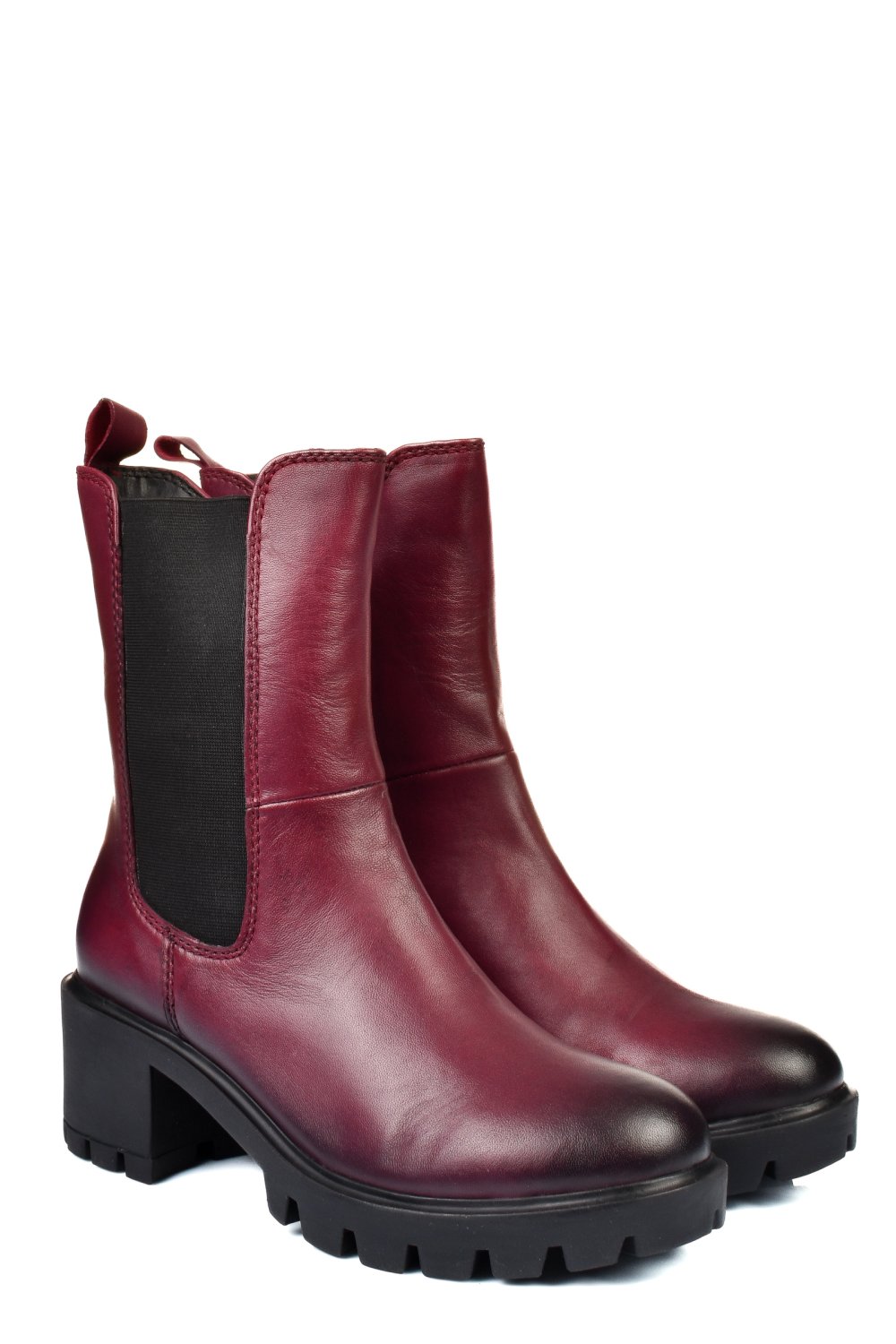 Bordó természetes bőr bokacsizma 8s7h799