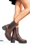 Barna természetes bőr bokacsizma 8s7h799