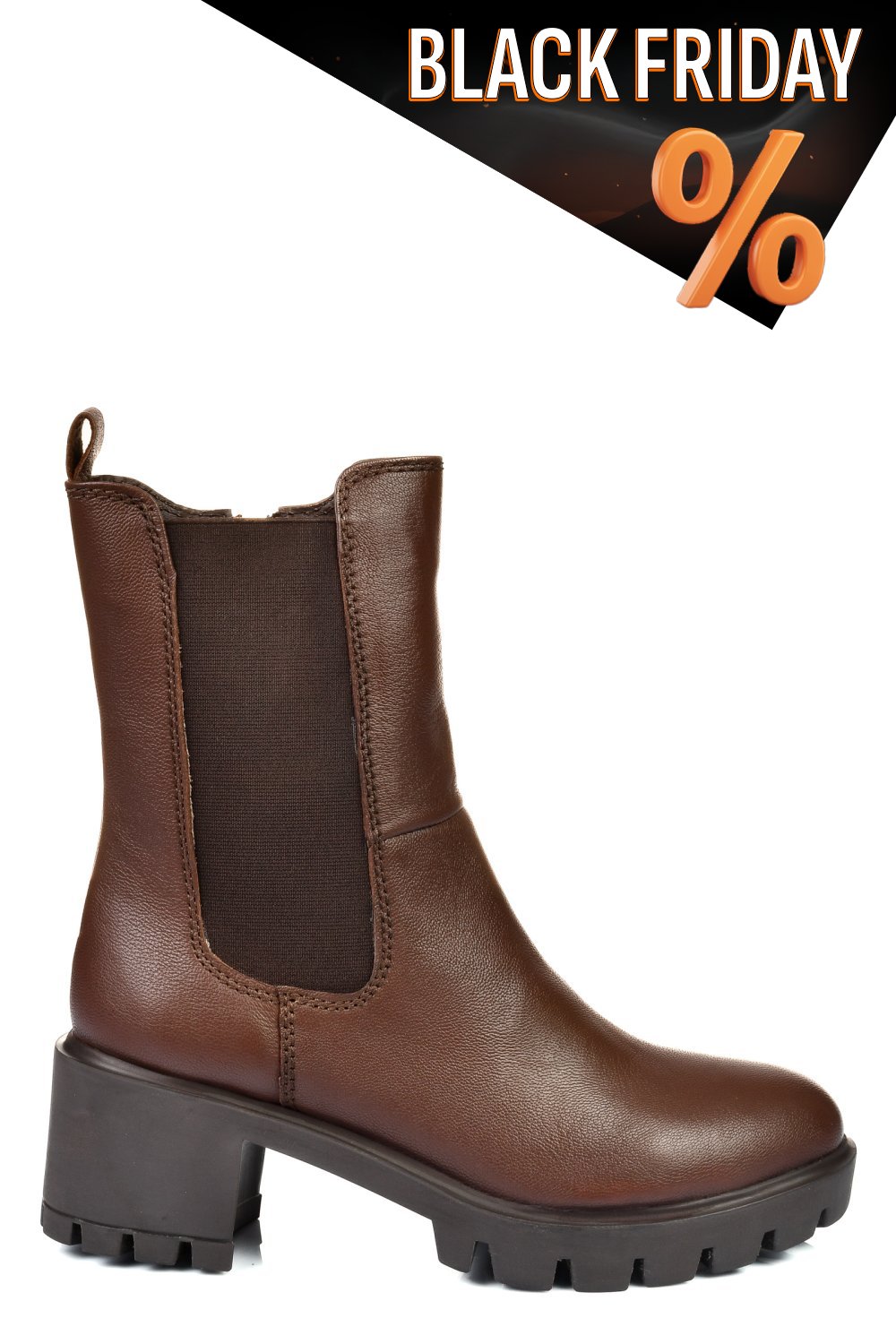 Barna természetes bőr bokacsizma 8s7h799