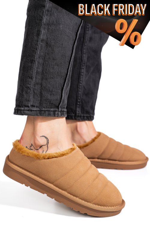 Barna fordított bőr papucs 1s7h219